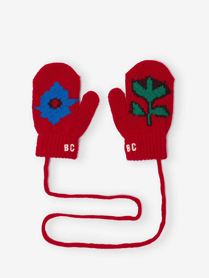 Blossom knitted mittens