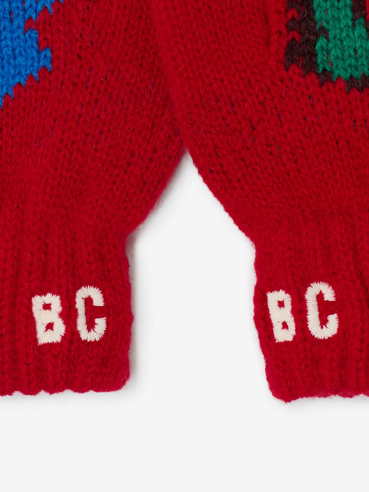 Blossom knitted mittens