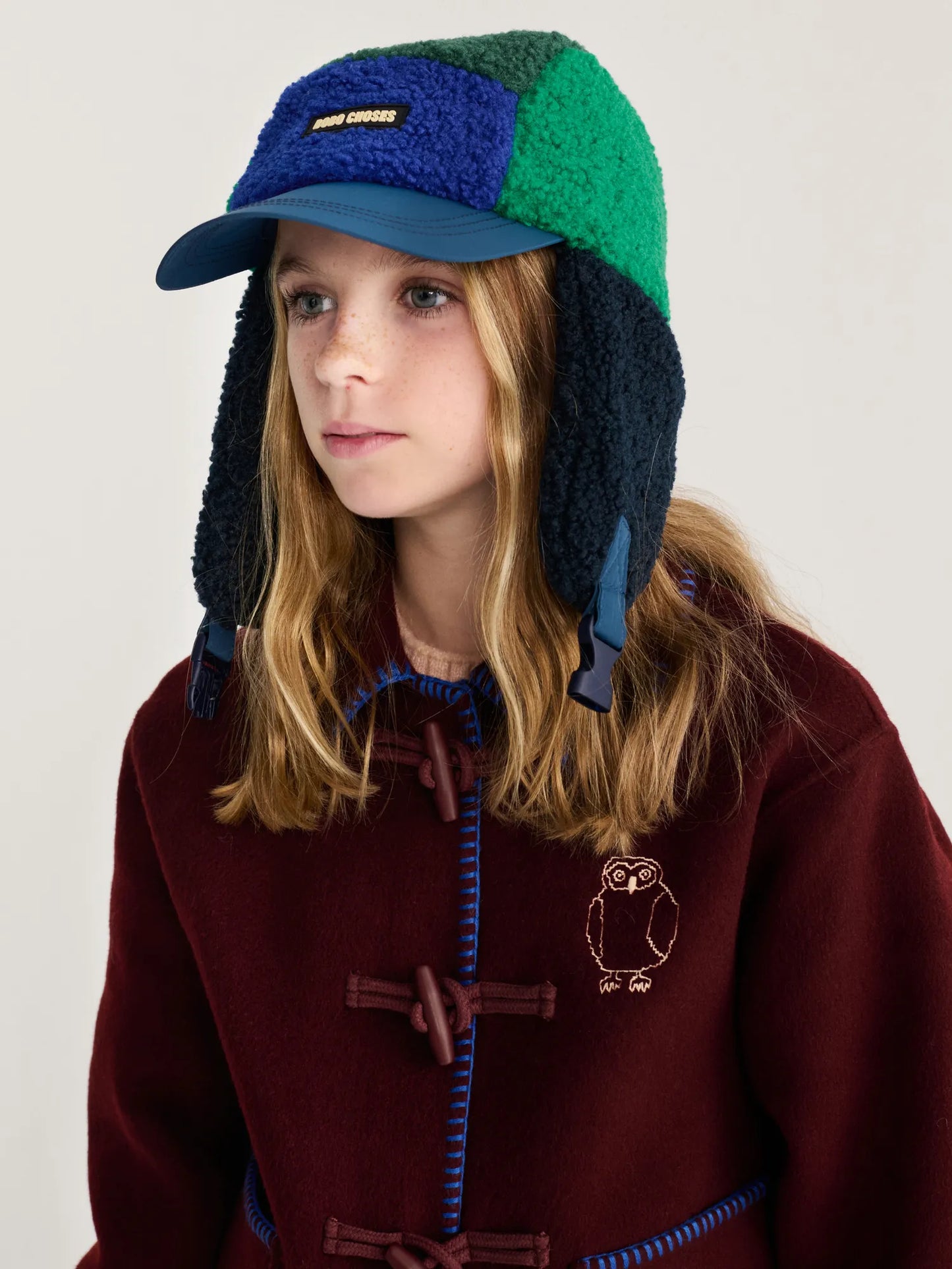 Bobo Choses color block sheepskin chapka