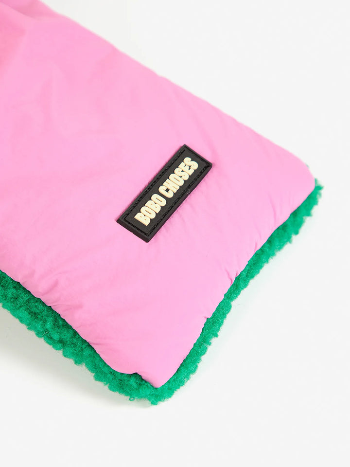 Color Block sheepskin neck warmer