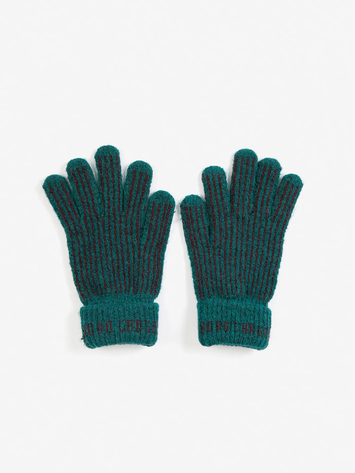 Bobo Choses stripes knitted gloves