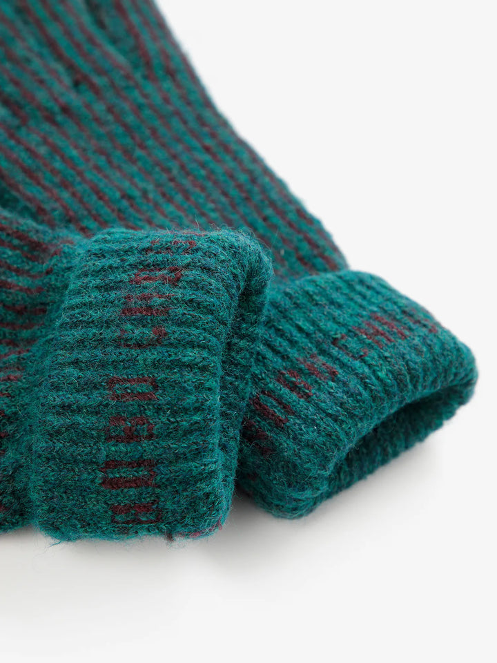 Bobo Choses stripes knitted gloves