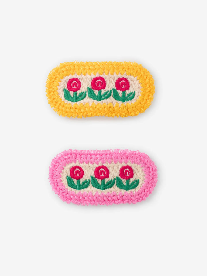 Stamp Bloom knit hairclips