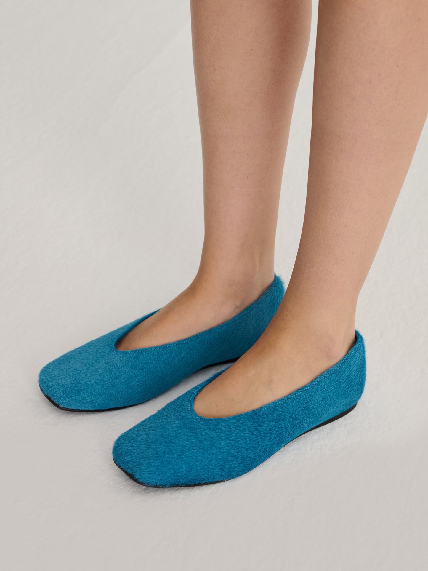 Flache Lederballerinas Hairy