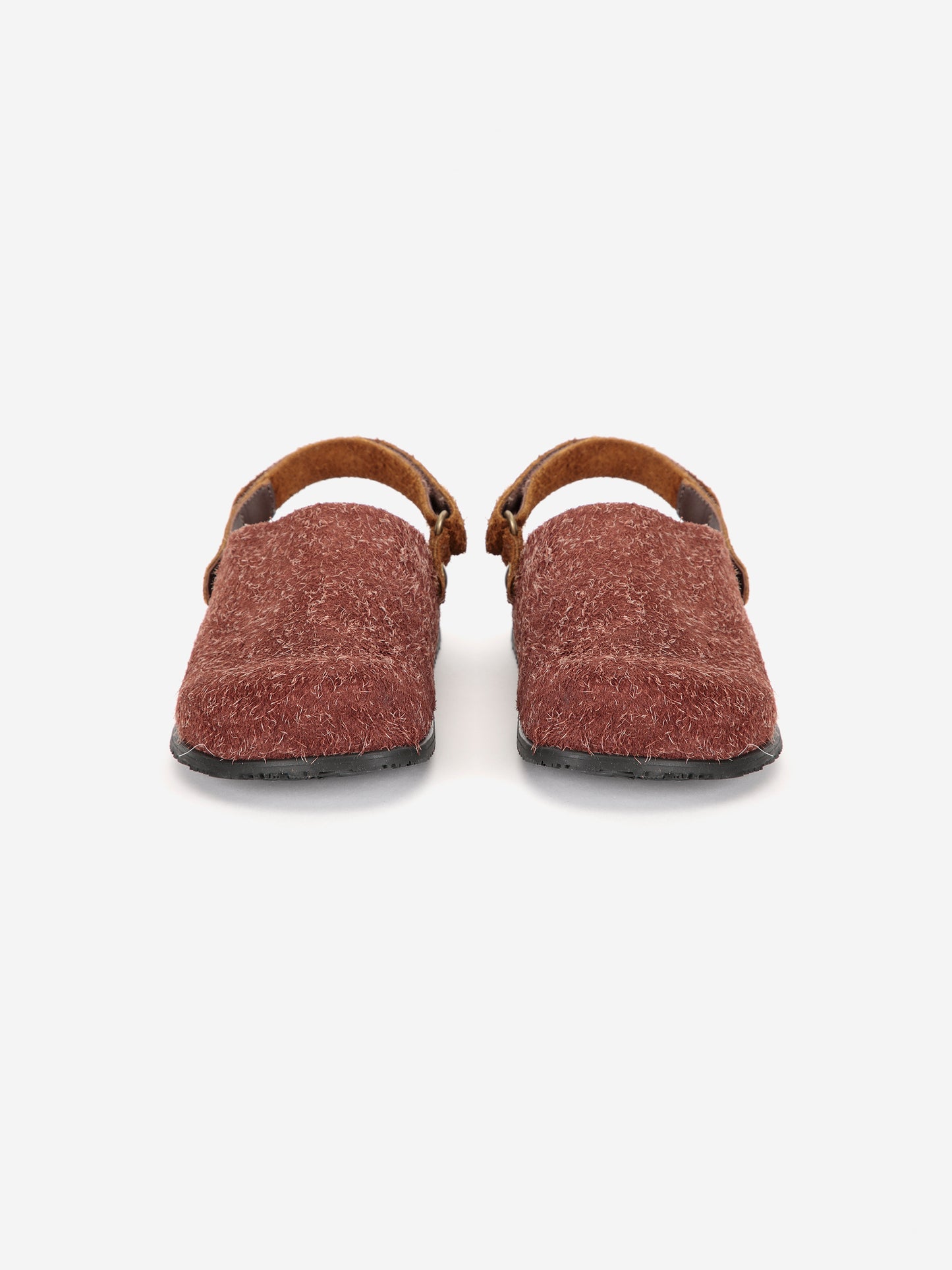 Garden furry leather clogs