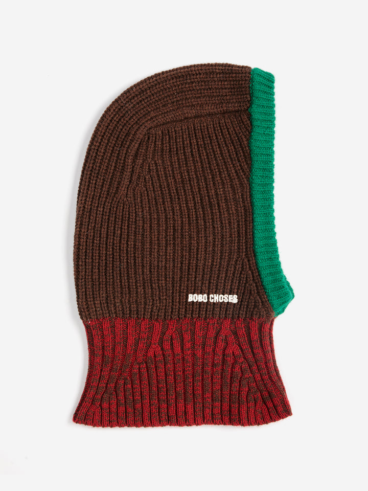 Balaclava aus Merinowolle Color Block