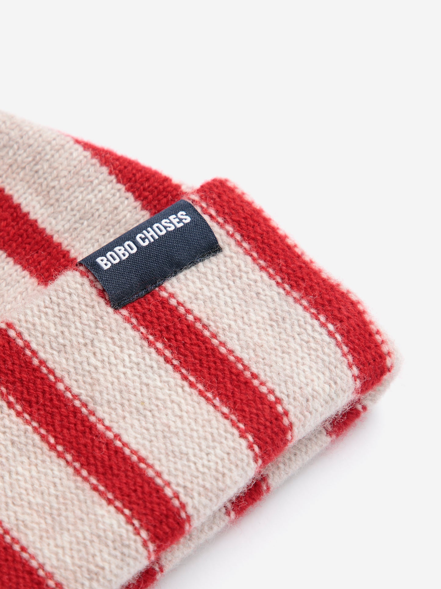 Gestreifte Beanie aus Merinowolle