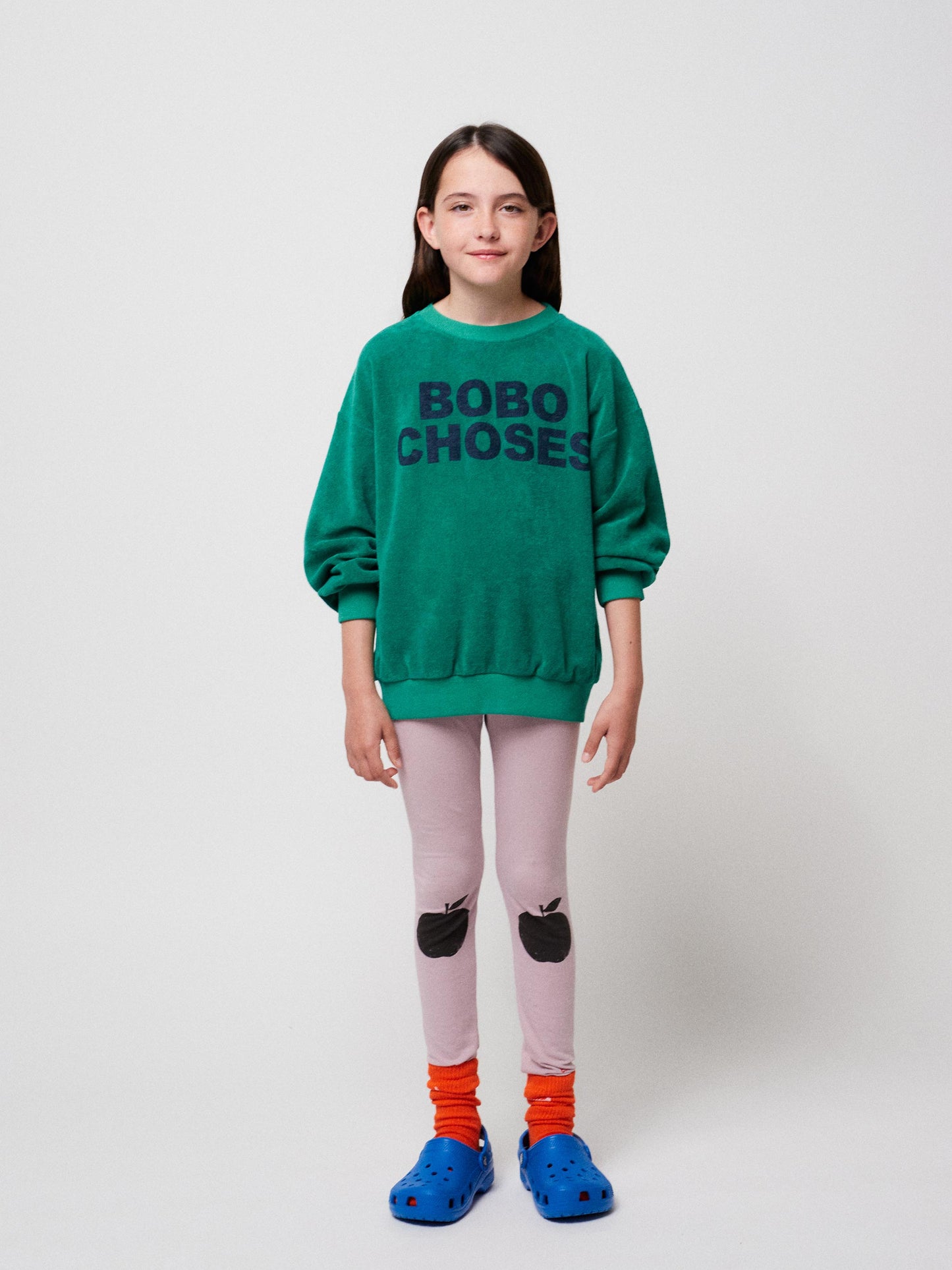 Sweatshirt vert en éponge Bobo Choses