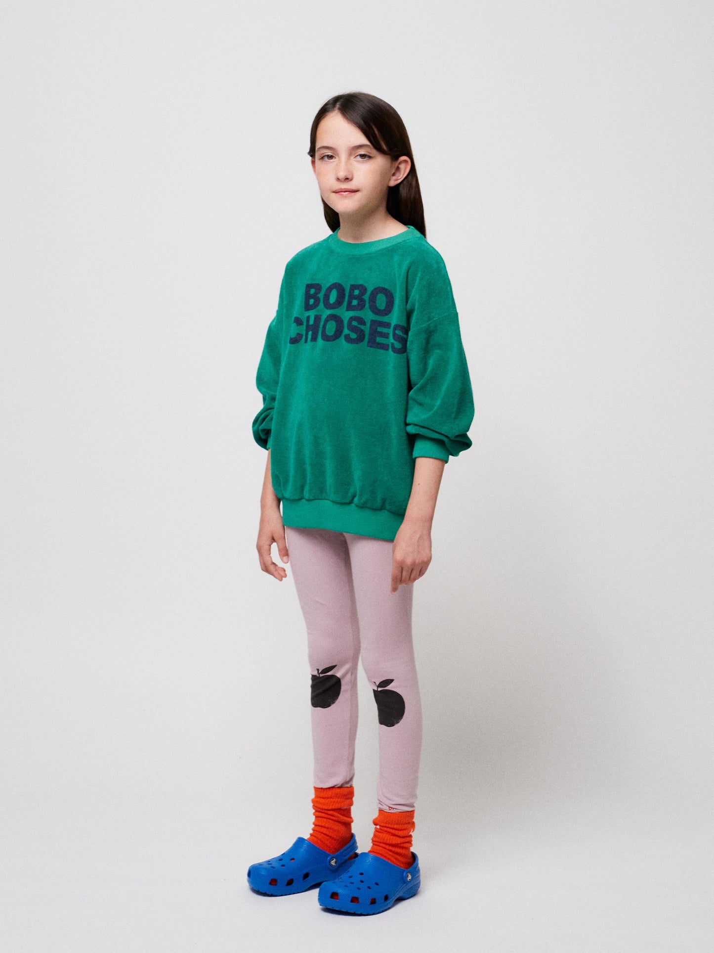 Sweatshirt vert en éponge Bobo Choses