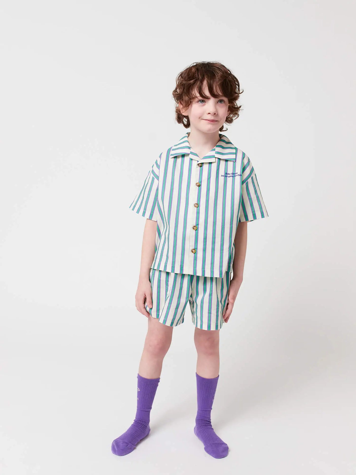 Green Stripes loungewear woven set