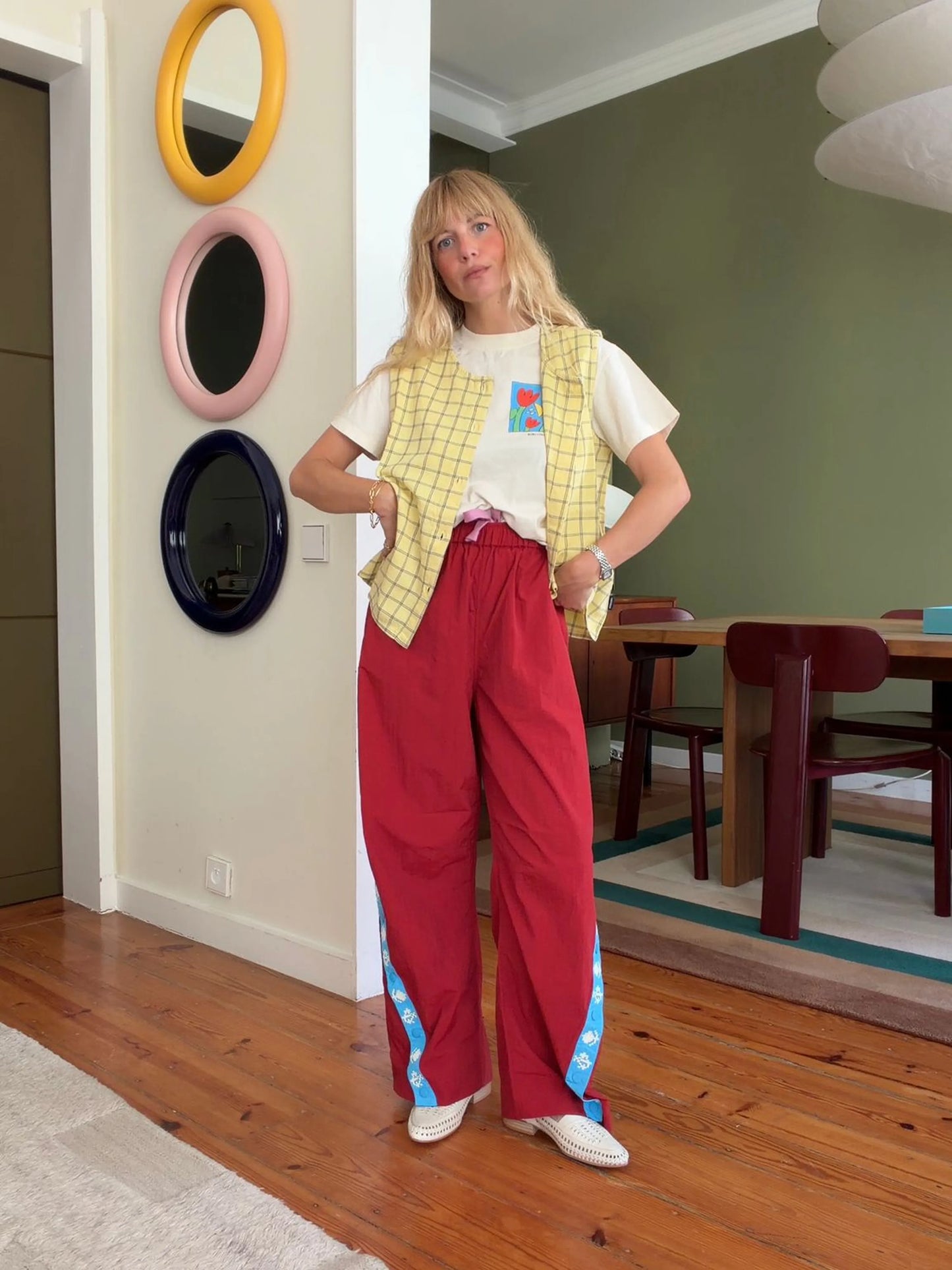 Pixel Flowers sporty pants