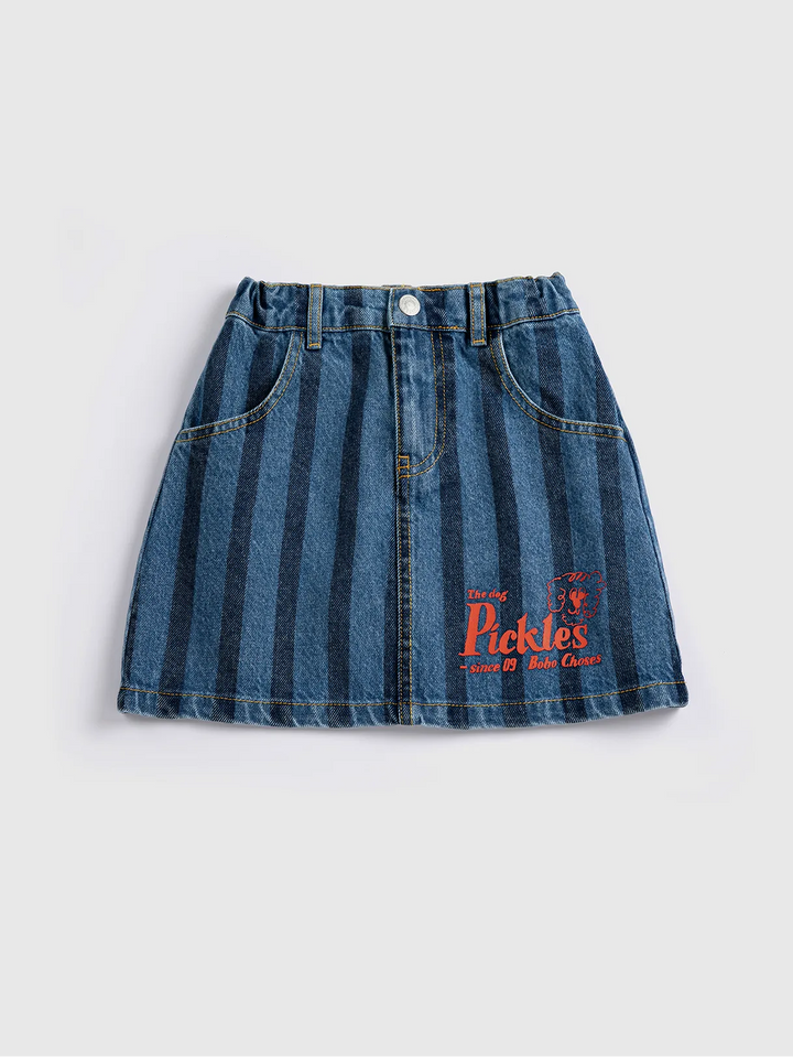 Faldilla denim de ratlles Pickles The Dog