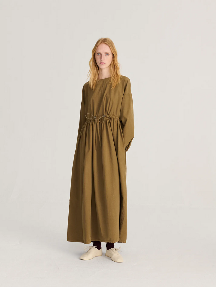 Poplin elastic waist dress