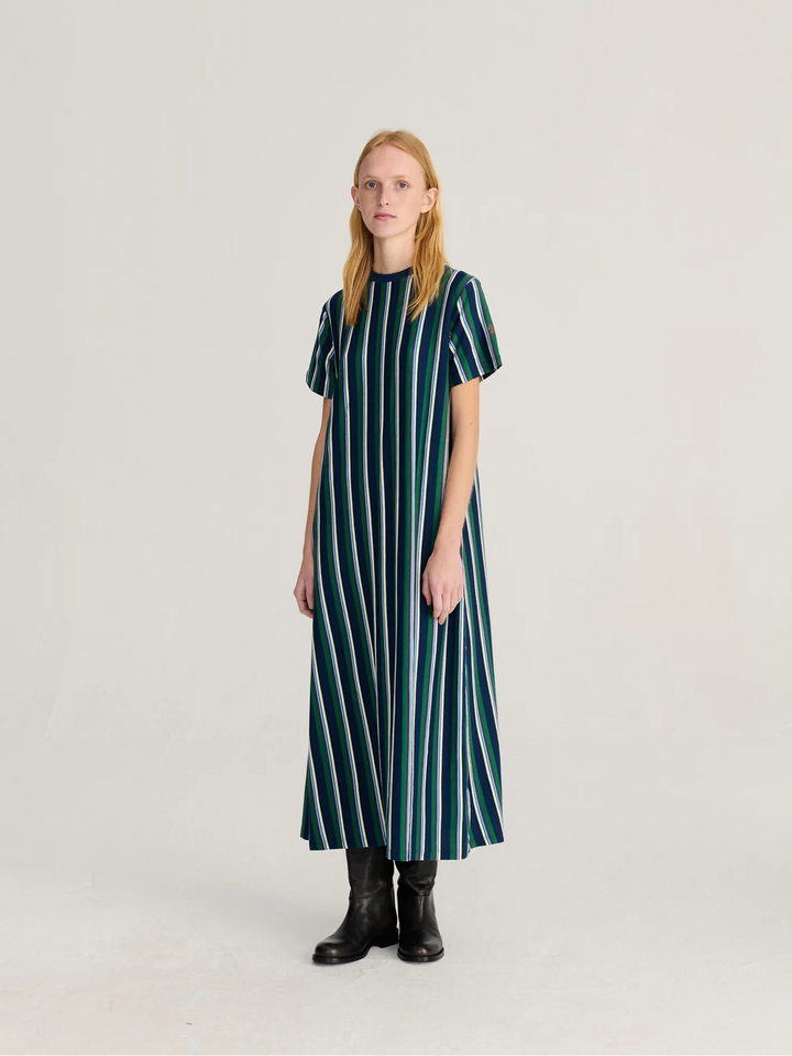 Striped long jersey dress