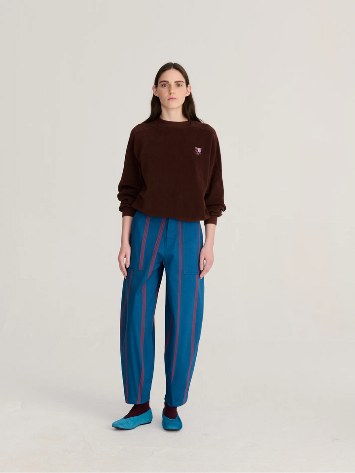 Triple Stripes all over cotton barrel pants