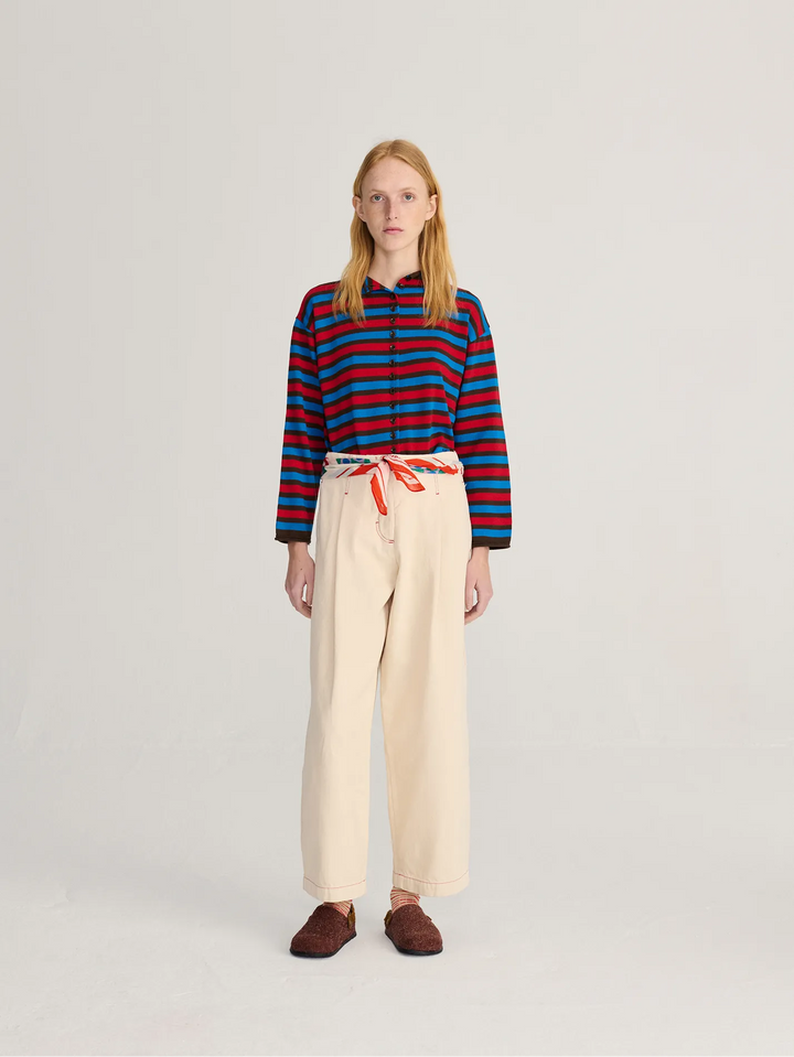Striped cotton cardigan