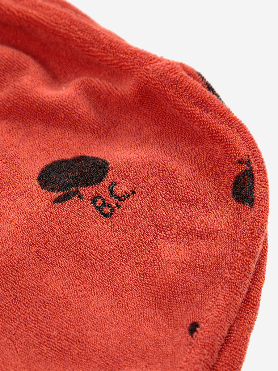 Pantalón corto rojo de rizo estampado Poma